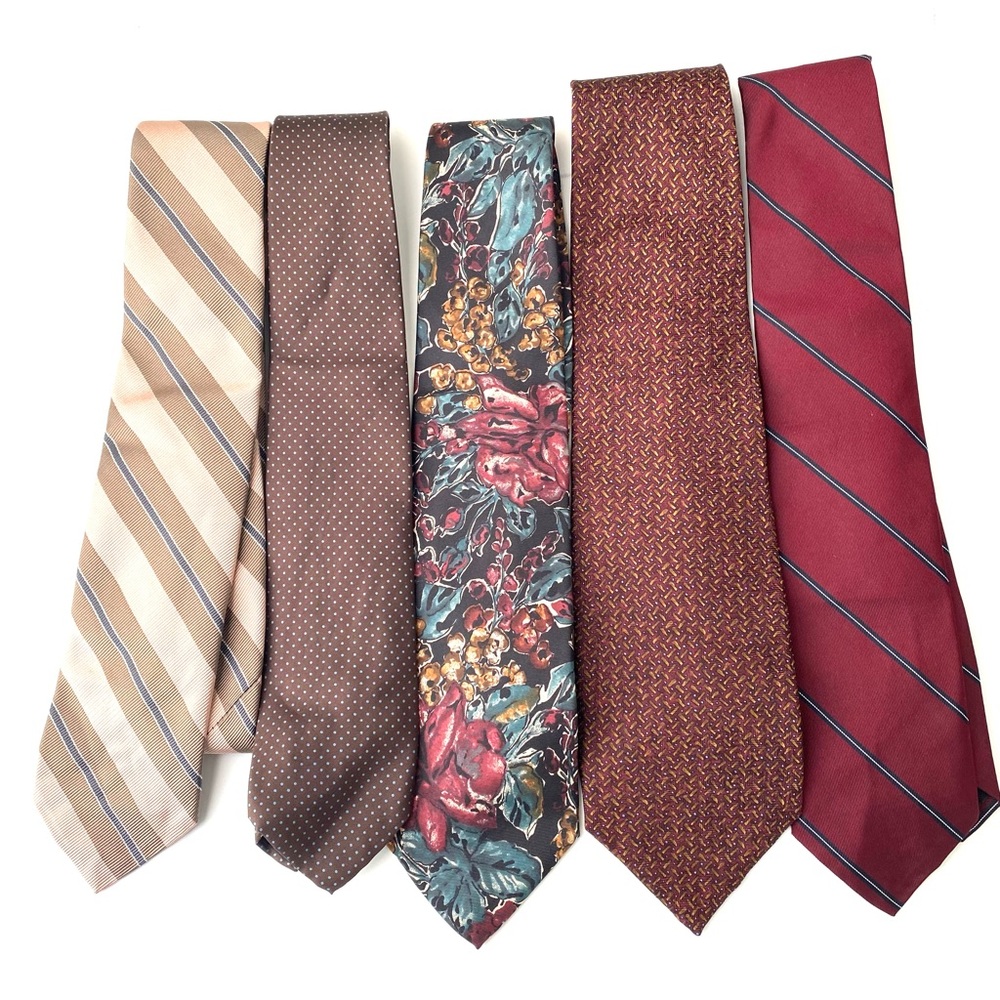 LORD & TAYLOR / TALBOTTS Set of Five Silk Patterned Standard Mens Neck Ties NN2
